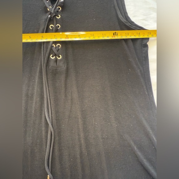 White House Black Market Black Lace-Up Tank Top - Picture 6 of 9